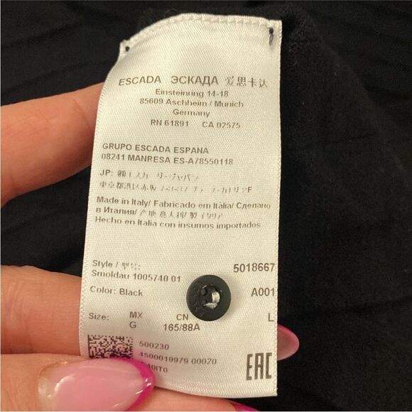 Escada Black Cardigan Sweater Versatile Knit, L - Picture 10 of 11